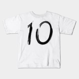 Hand Drawn Letter Number 10 ten Kids T-Shirt